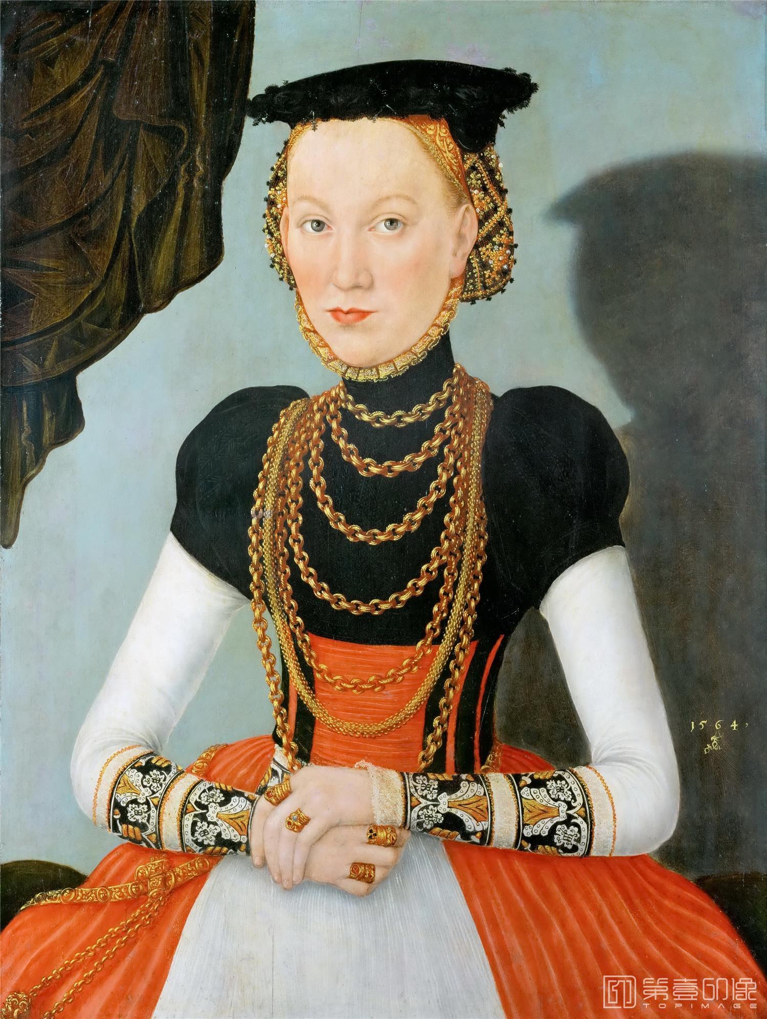 油画-奥地利维也纳艺术史博物馆-Lucas Cranach the younger Portrait of a Woman-544